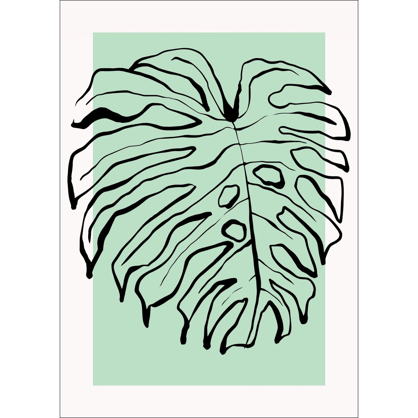 Forny hjemmet ditt med et snev av naturens skjønnhet med vår "Monstera Leaf" plakat og lerret.
