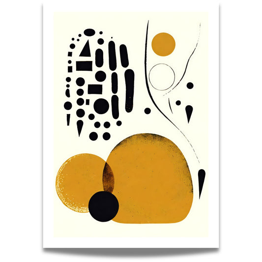 Nordic Elements – en abstrakt kunstplakat og lerretstrykk med en harmonisk komposisjon av former og teksturer.