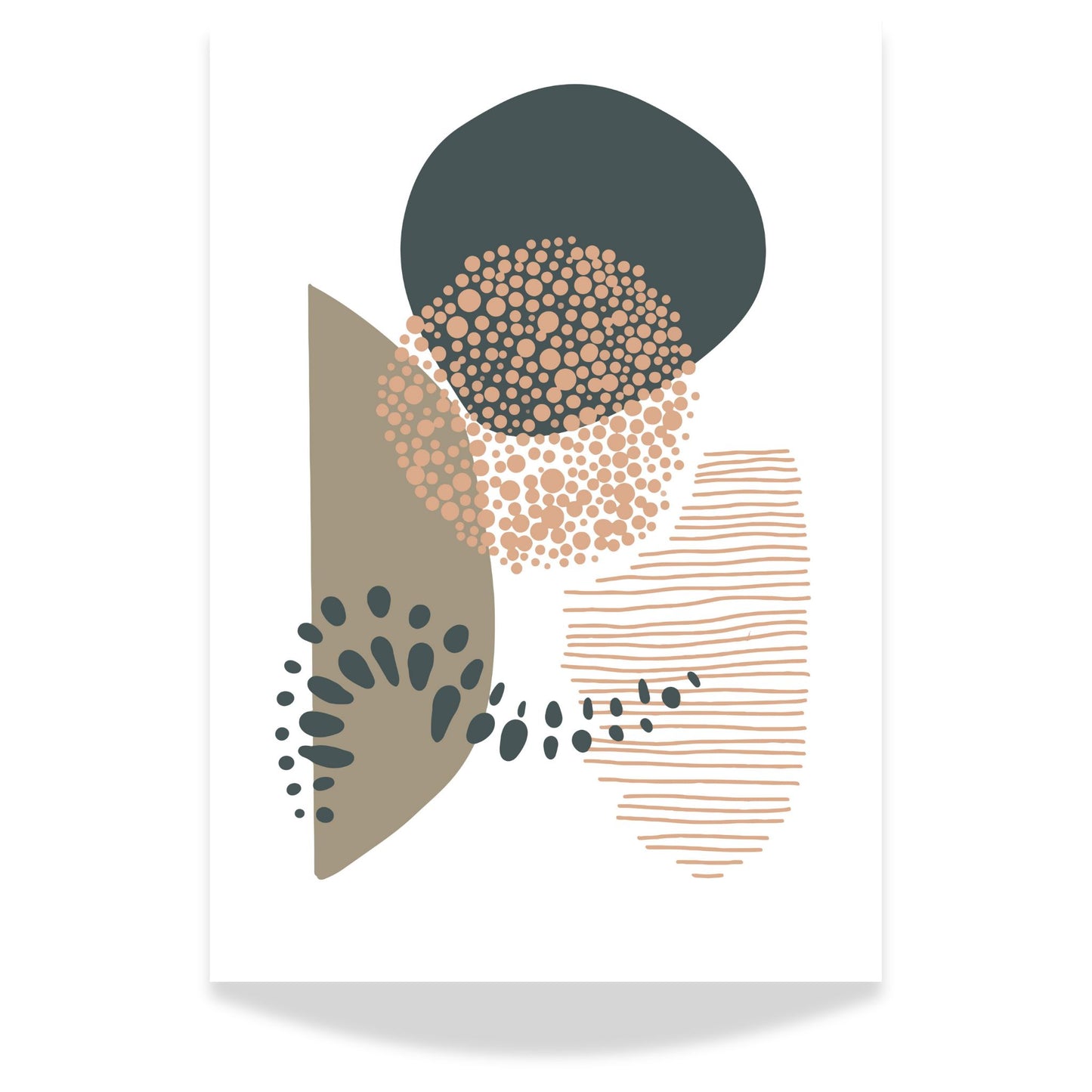 Gi hjemmet ditt et kunstnerisk løft med Organic Patterns – en abstrakt geometrisk plakat som kombinerer myke, organiske linjer og stiliserte former i jordnære toner.