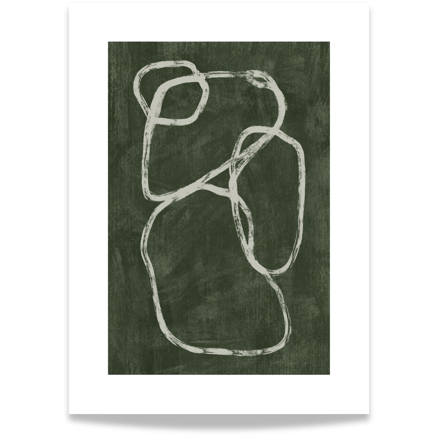 "Organisk Linjeflyt" er en sofistikert plakatserie som kombinerer abstrakt kunst med en minimalistisk tilnærming.