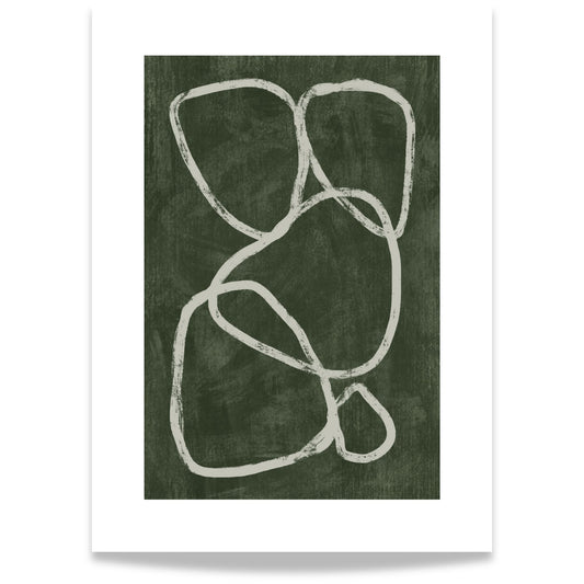 "Organisk Linjeflyt" er en sofistikert plakatserie som kombinerer abstrakt kunst med en minimalistisk tilnærming.