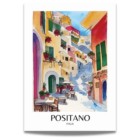Inviter Positanos sjarm inn i hjemmet ditt med vår elegante plakat Positano No3.