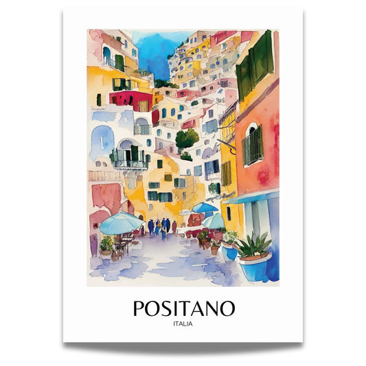 Legg til en bit av italiensk eleganse i hjemmet ditt med vår plakat Positano No6.