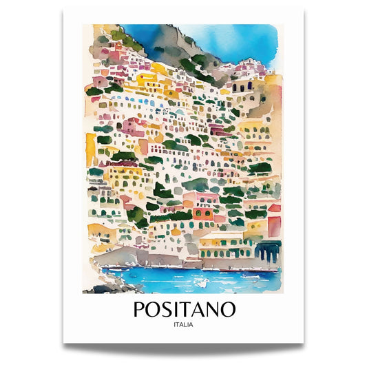Oppdag den italienske Amalfikystens prakt med vår plakat Positano No7.