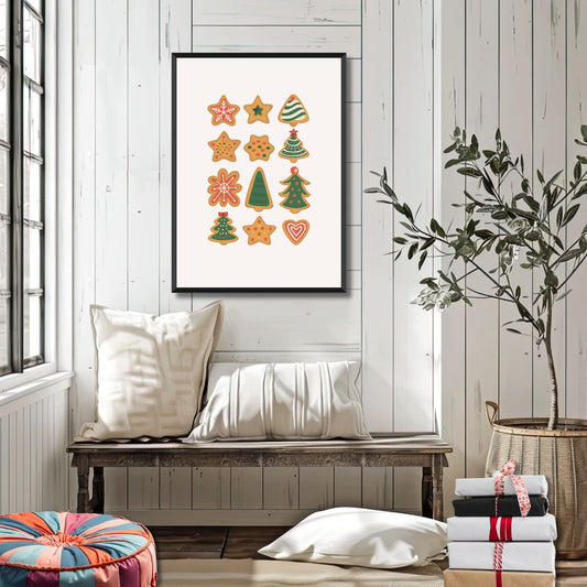 For alle som elsker julens baketradisjoner, er "Pepperkaker til Jul" den perfekte plakaten. Illustrasjonsfoto viser plakat i sort ramme.