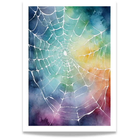 “Rainbow Web” bringer liv og lys til Halloween-serien med et edderkoppnett som glitrer mot en regnbue av blått, grønt, gult og lilla.