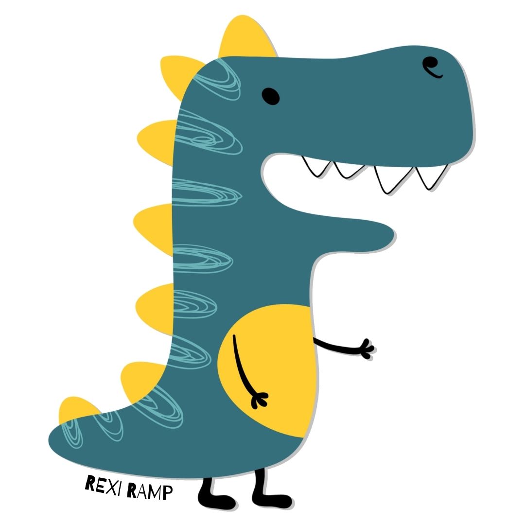 Emaljekrus med Rexi Ramp fra Dino Venneflokken. Plass til navn på andre siden.