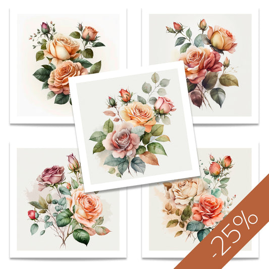 Romantic rose Plakatsett får du som plakat eller lerret.