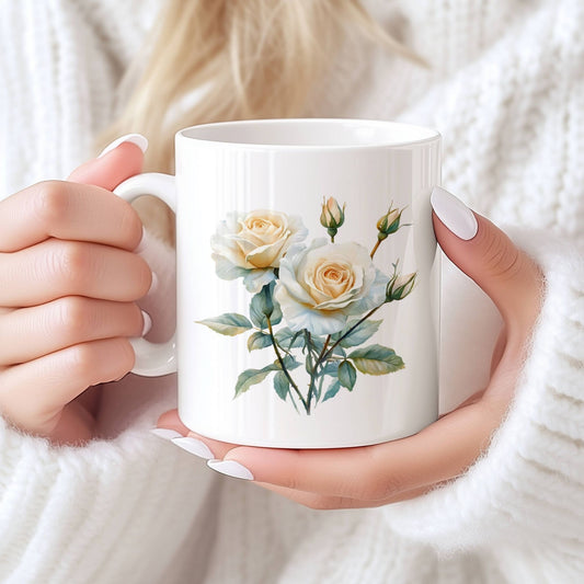 Sommerkrus ROSE No6 har et lyst og svalt uttrykk med kremhvite roser og blågrønne blader. En klassisk og harmonisk design som passer til ethvert interiør og enhver anledning.