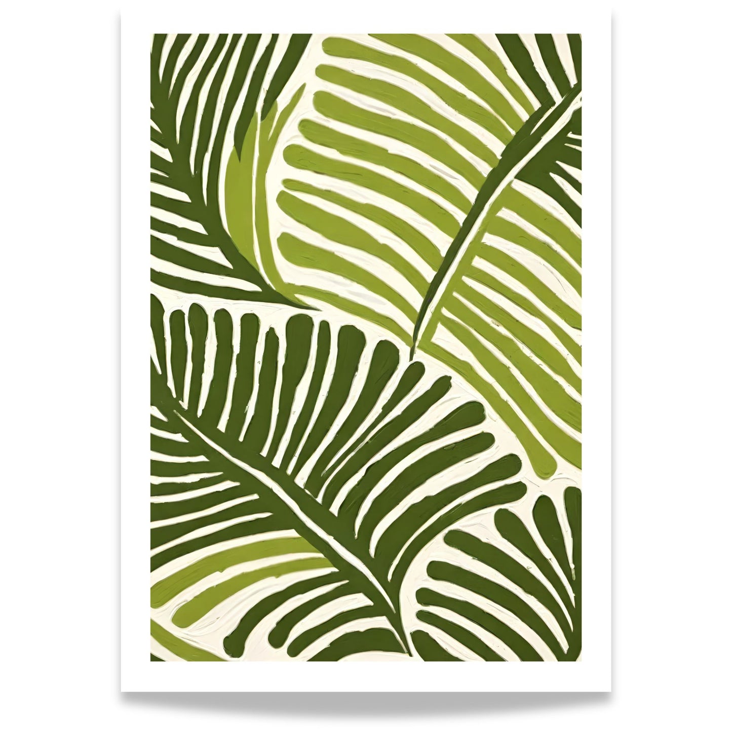 Frisk opp hjemmet ditt med Tropical Essence, en vakker botanisk plakat og lerret inspirert av frodige tropiske blader og naturlige grønntoner.