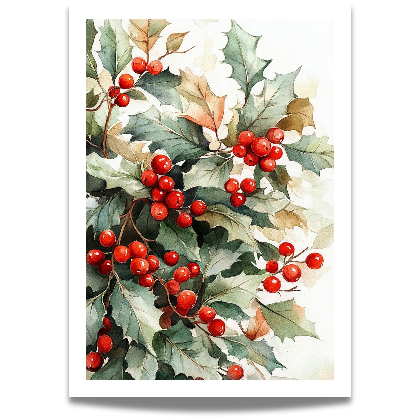 Bring tradisjonsrik julestemning inn i hjemmet ditt med vår tidløse Vintage Jul-plakat og lerret med nostalgiske kristtornmotiv.
