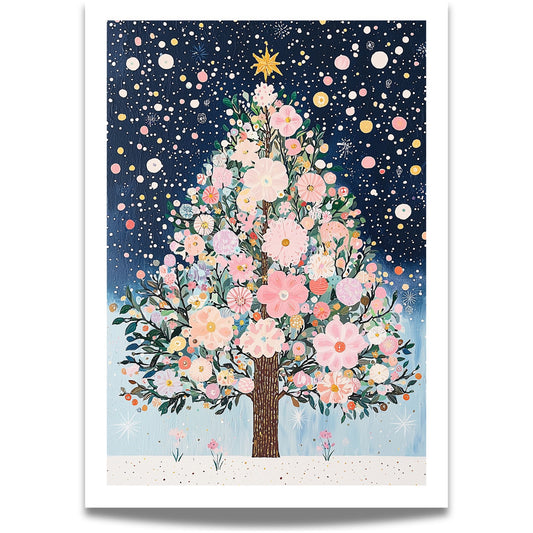 Winter Blossom Tree er en fortryllende kunstplakat og lerret som fanger magien av en blomstrende tre i vinterlandskap.
