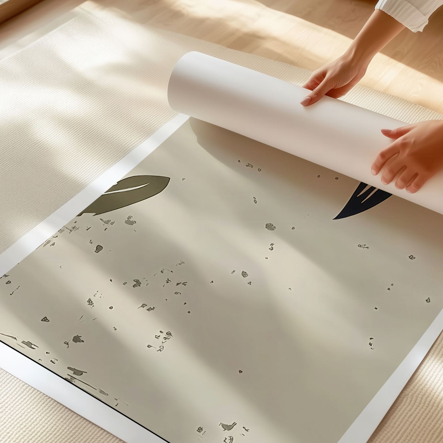 Detaljbilde av Olive Grove Art No1 trykket på matt premium plakatpapir