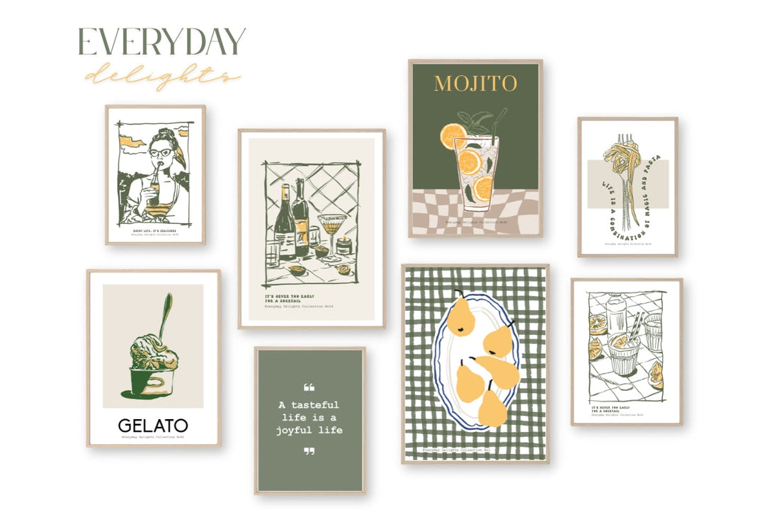 Everyday Delights – Nå med 64 plakater og en sitatplakat i 7 farger