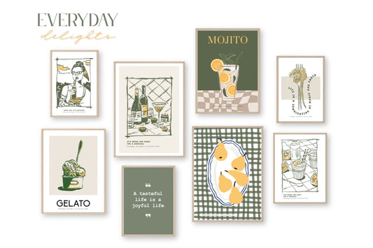 Everyday Delights – Nå med 64 plakater og en sitatplakat i 7 farger