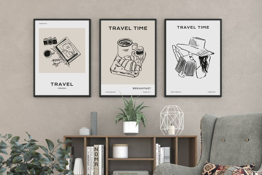 Plakatene fra Travel Collection kan stå alene som blikkfang, eller settes sammen i gallerivegger for å skape en helhetlig stemning i hjemmet.