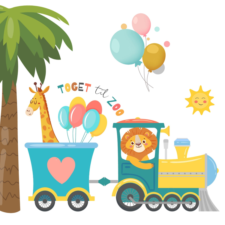 Toget til Zoo - grafiske barneplakater
