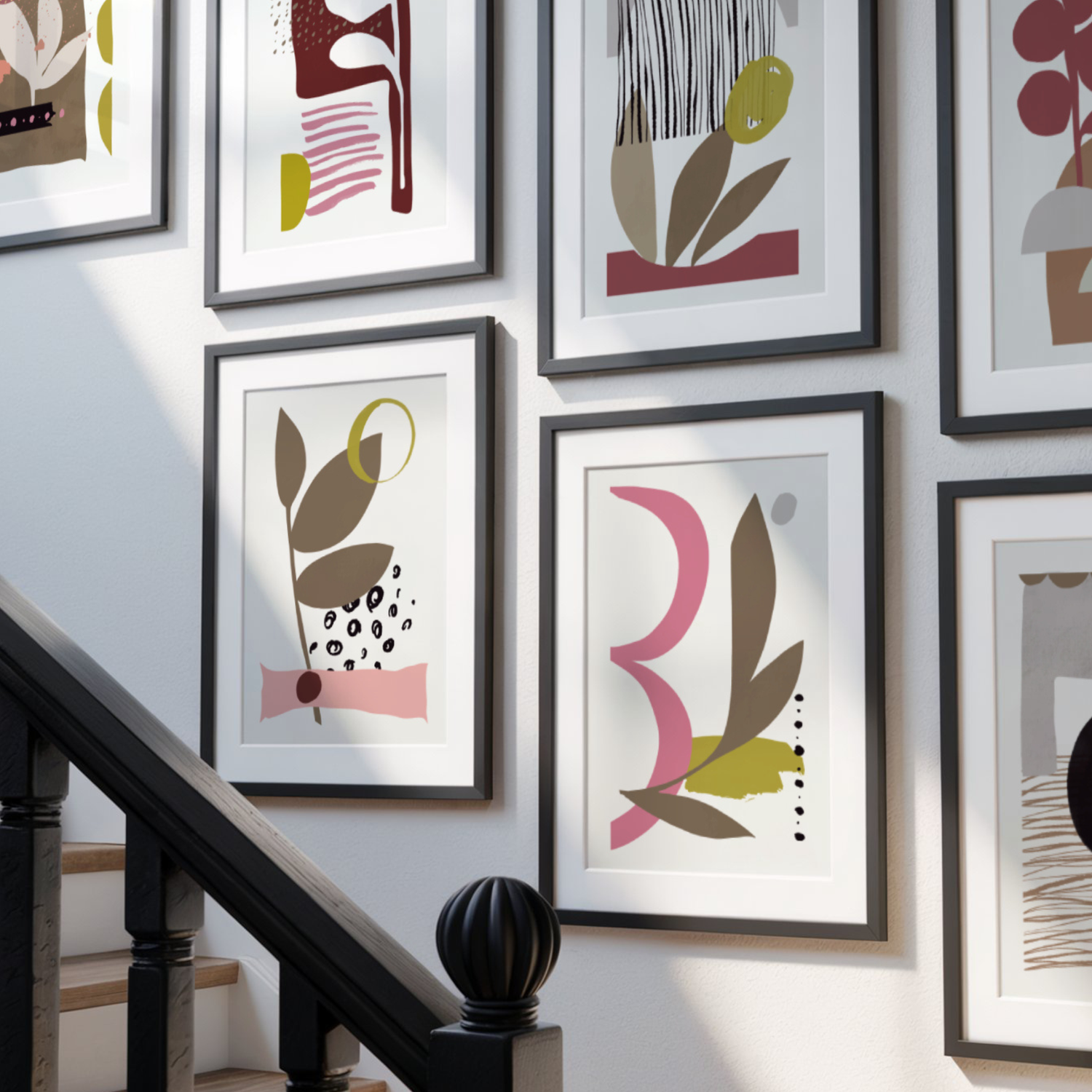 Grafiske plakater med organiske, abstrakte former fra Abstract Organic