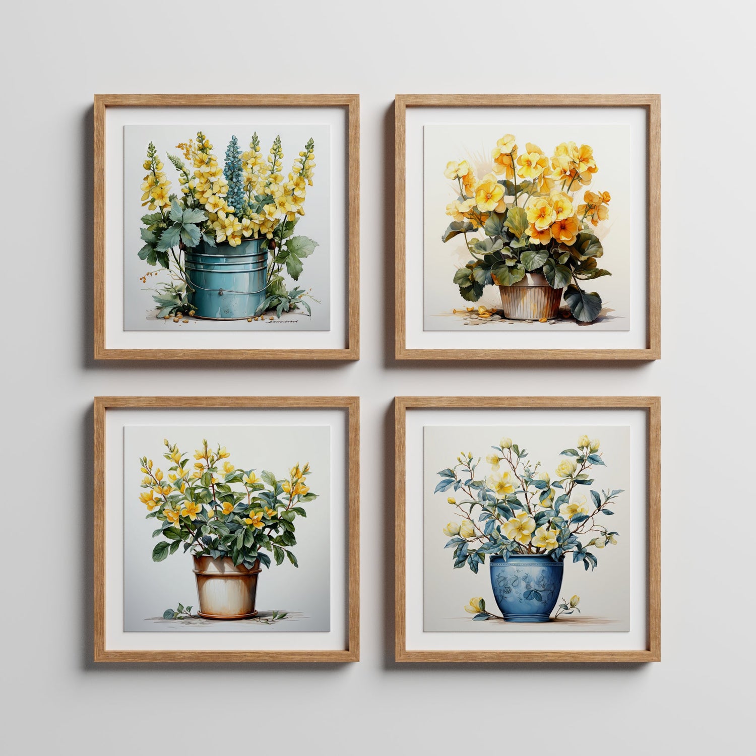 Blomster i gult – botaniske plakater med varme, gule blomster og naturlige nyanser