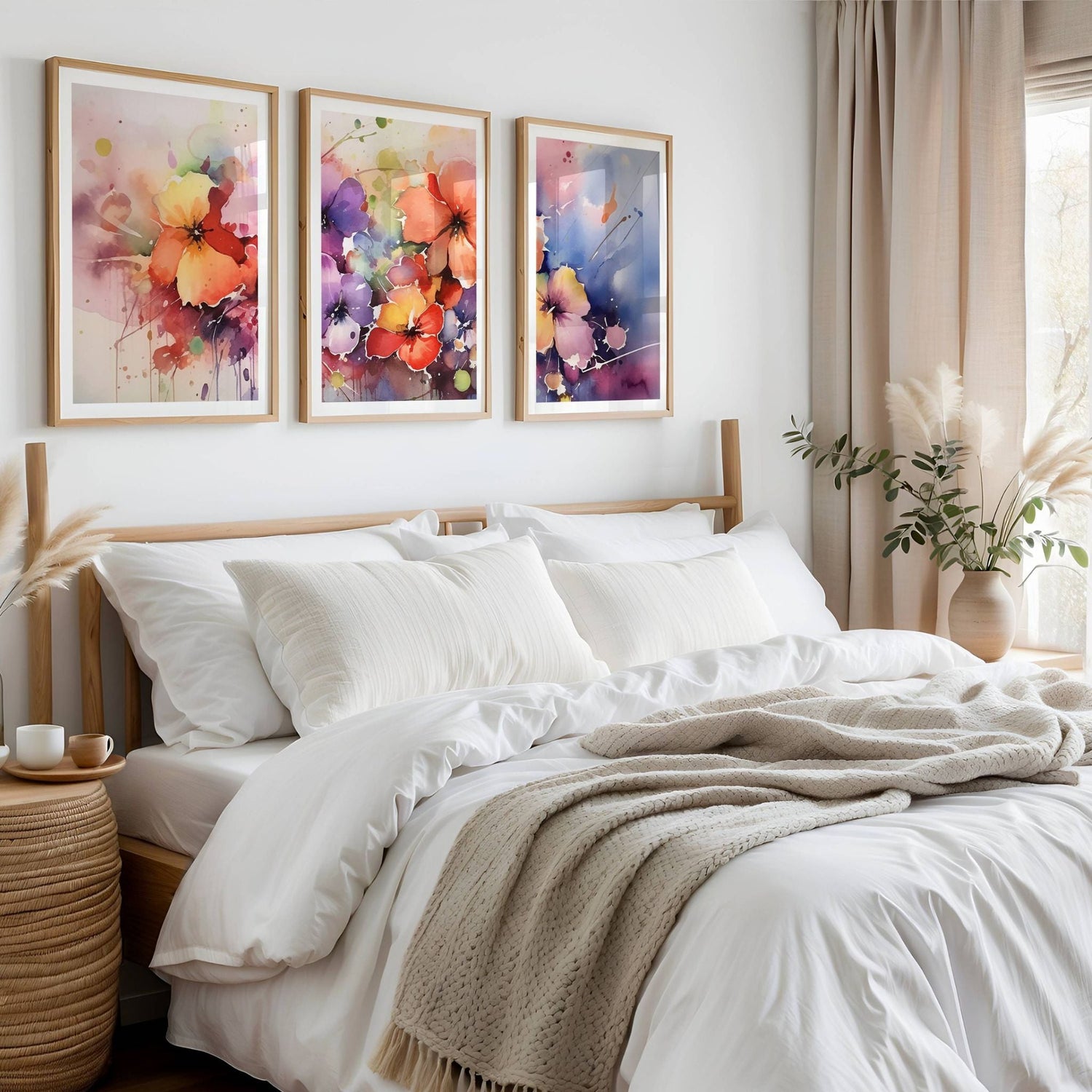 Color Splash Bloom Collection, mModerne blomsterkunst i livlige akvarelltoner