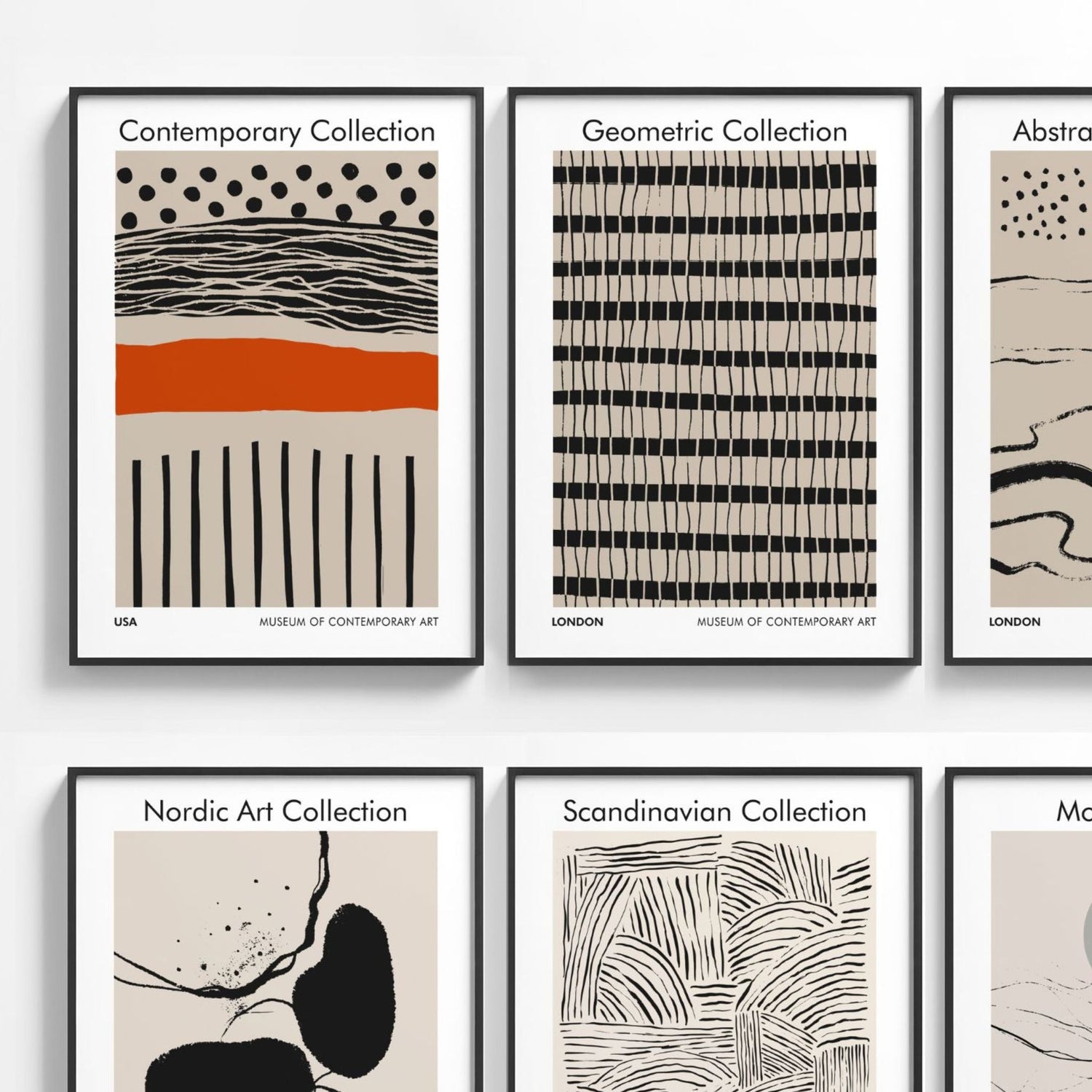 Moderne grafiske plakater i Contemporary Art-serien – abstrakt og skandinavisk uttrykk