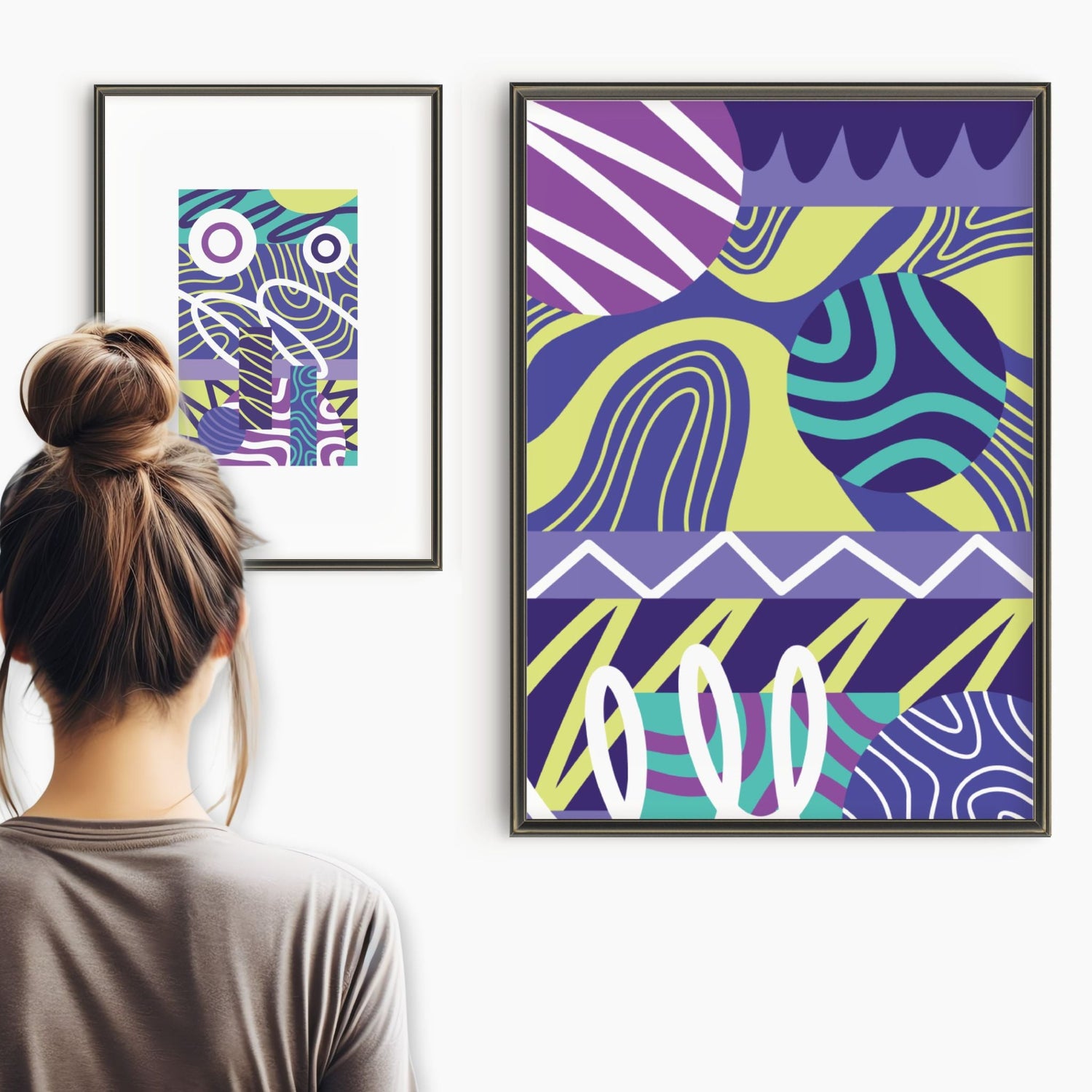 Fargerike abstrakte plakater med eksperimentelle former fra Experimental Art