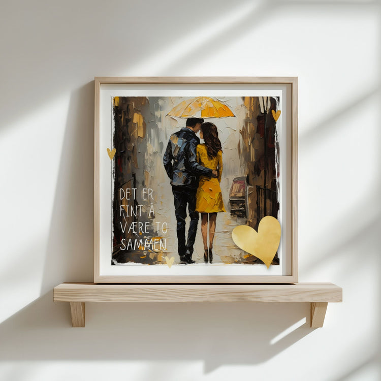Go’Ord plakater med varme tekster, hjerter og stemningsfulle illustrasjoner i rammer