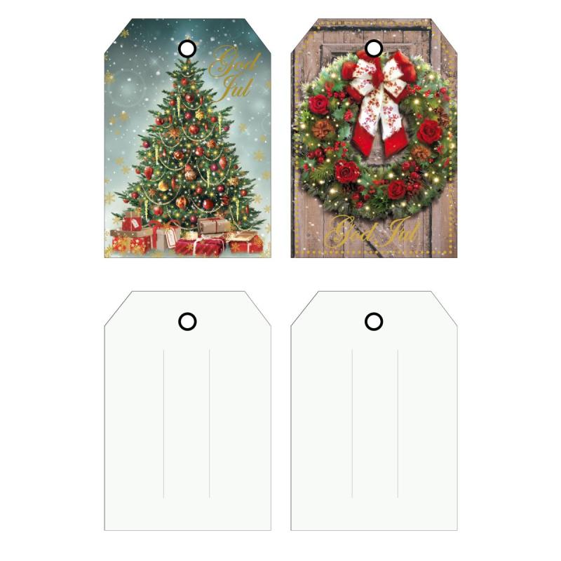 Stickers julegavelapper - Juletre og Julekrans