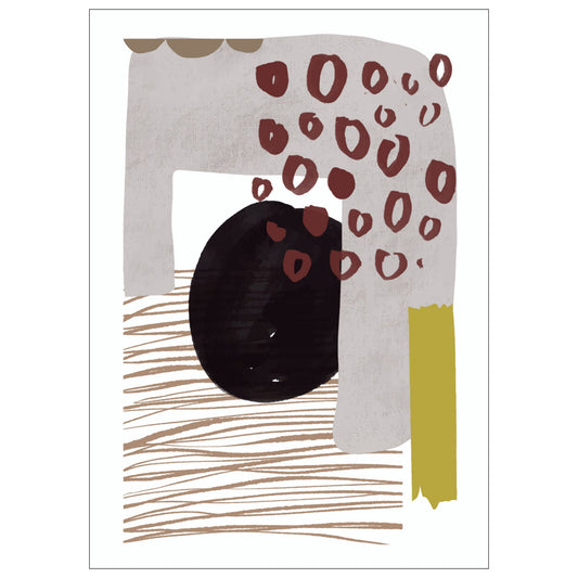 «Abstract Organic" plakatserie med 10 ulike motiv å velge mellom, bringer en følelse av ro og naturlig eleganse til ethvert rom. Hvert motiv i serie er utformet med organisk inspirasjon og hovedfargene burgunder, beige, brun, oker og sort. 