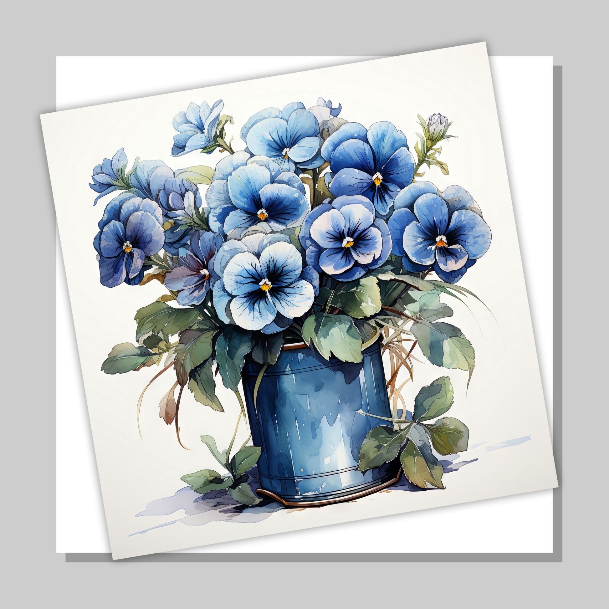 Disse unike kortene er laget som grafiske illustrasjoner i akvarell, og fanger den delikate skjønnheten av botaniske motiver som planter og blomster. Hvert sett inneholder 10 ulike motiver i fargenyanser i blått.