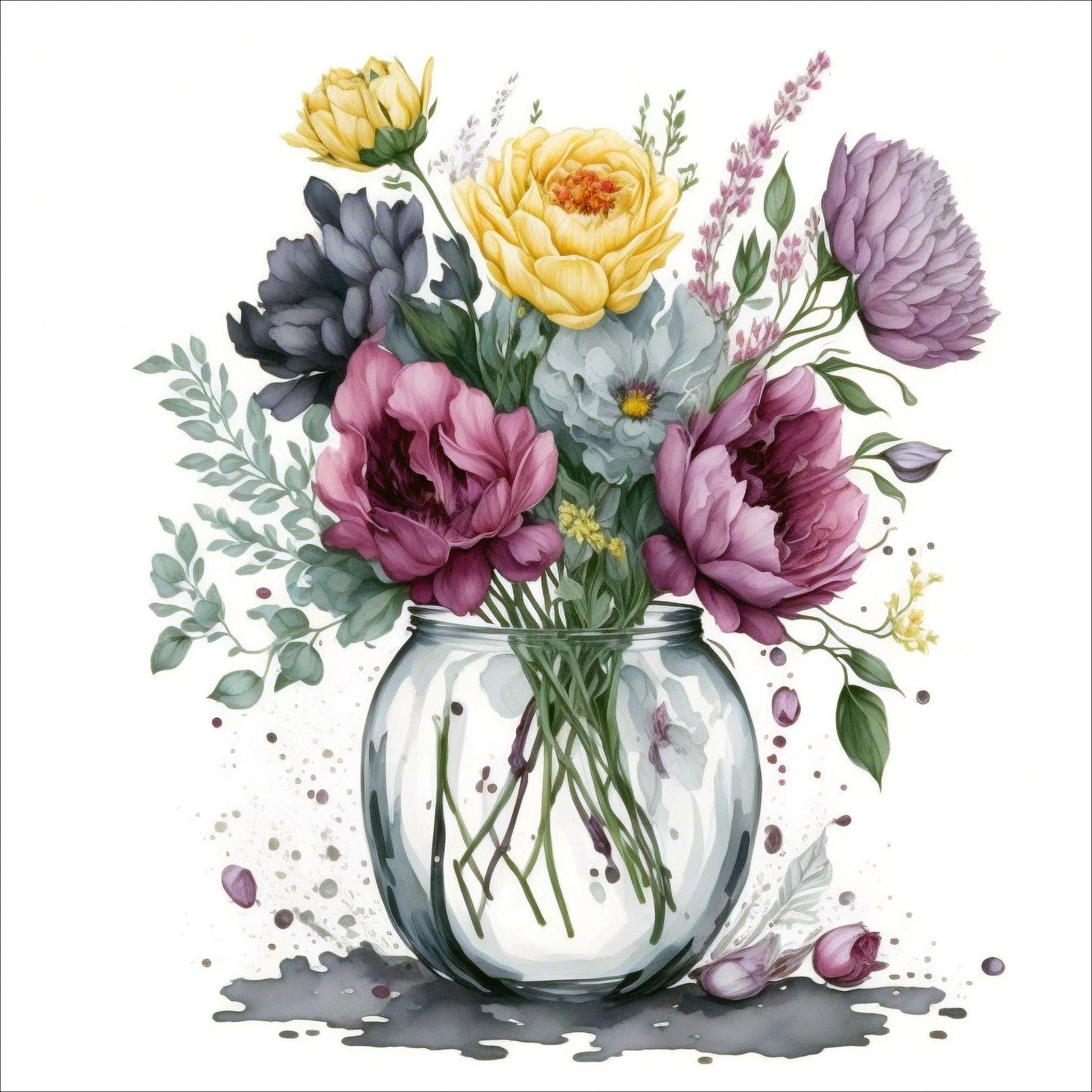 Våre "Blomsterhilsen" kort er kunstnerisk utformet med grafiske illustrasjoner i akvarell, som skildrer frodige blomsterbuketter i vase. Pakken med kort inneholder 10 ulike motiver, noe som gjør dem ideelle for alt fra bursdagskort til takkekort.