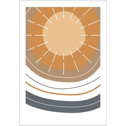 Dette kunstverket er inspirert av moderne minimalistisk design med innslag av naturlige former og fargetoner, perfekt for deg som ønsker å skape en varm og innbydende atmosfære. 