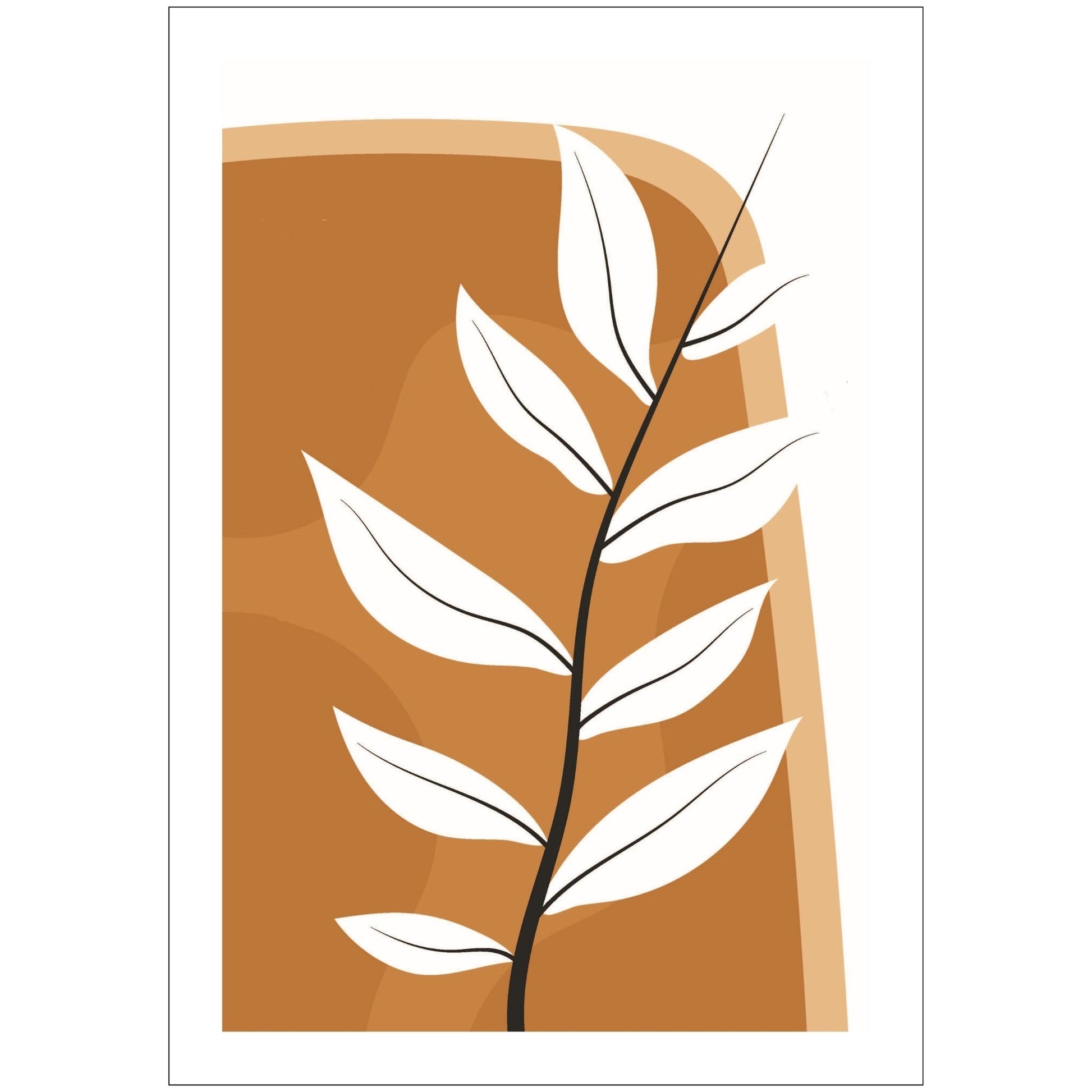 Dette kunstverket er inspirert av moderne minimalistisk design med innslag av naturlige former og fargetoner, perfekt for deg som ønsker å skape en varm og innbydende atmosfære. 