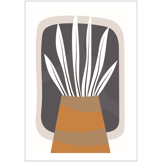 Dette kunstverket er inspirert av moderne minimalistisk design med innslag av naturlige former og fargetoner, perfekt for deg som ønsker å skape en varm og innbydende atmosfære. 