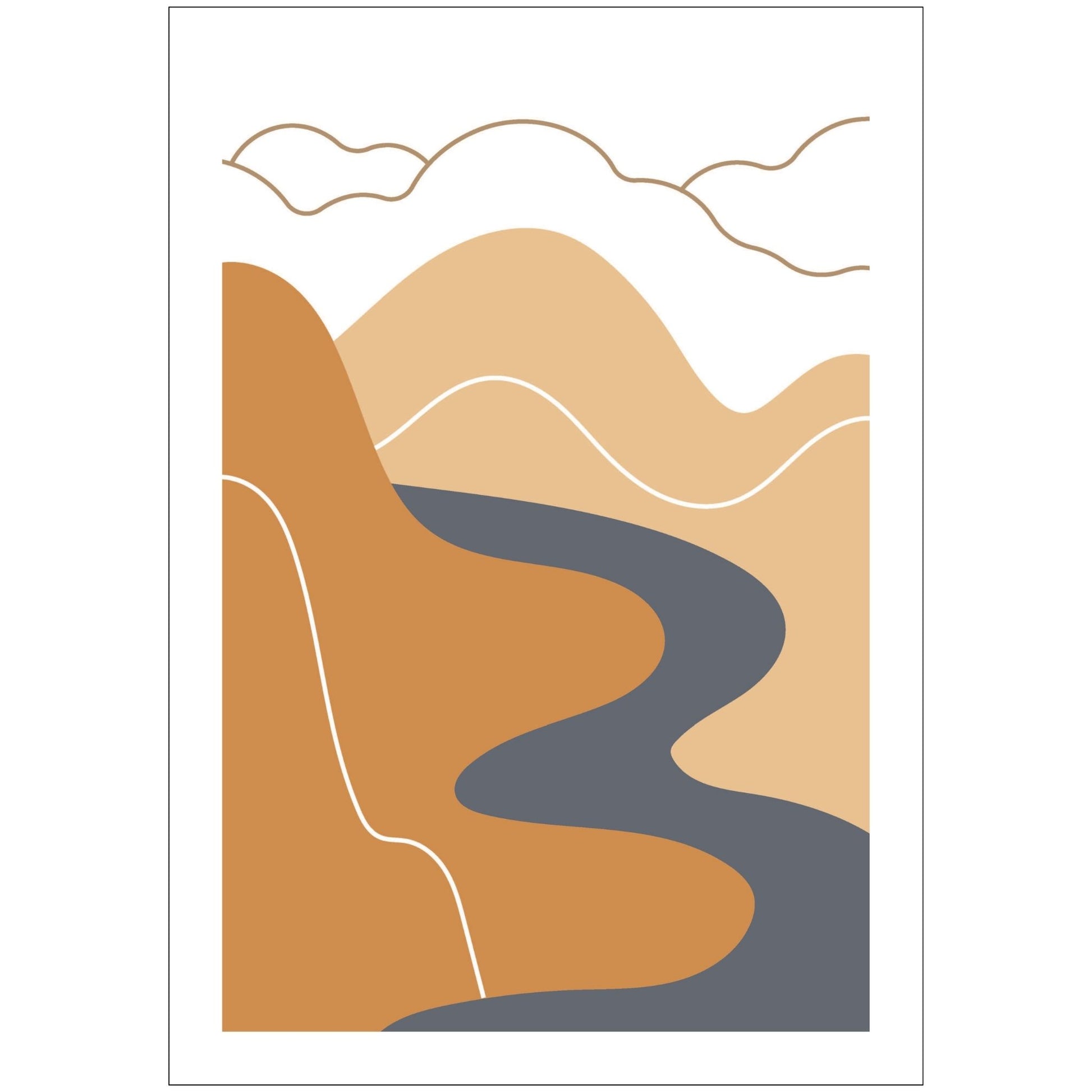 Dette kunstverket er inspirert av moderne minimalistisk design med innslag av naturlige former og fargetoner, perfekt for deg som ønsker å skape en varm og innbydende atmosfære. .