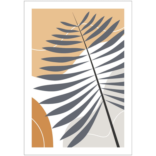 Dette kunstverket er inspirert av moderne minimalistisk design med innslag av naturlige former og fargetoner, perfekt for deg som ønsker å skape en varm og innbydende atmosfære.  