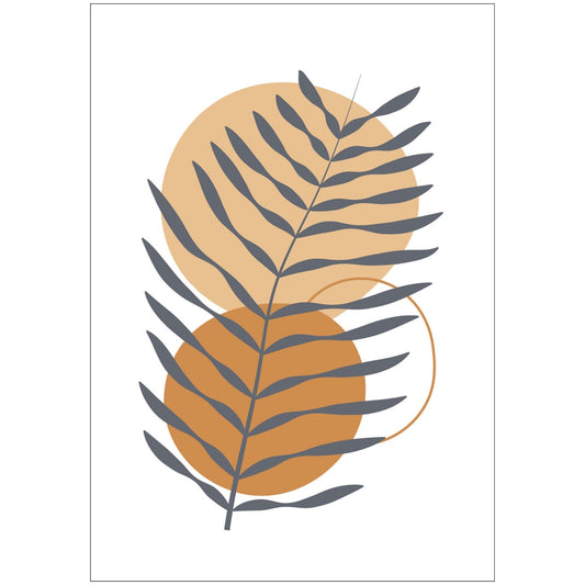 Dette kunstverket er inspirert av moderne minimalistisk design med innslag av naturlige former og fargetoner, perfekt for deg som ønsker å skape en varm og innbydende atmosfære. 