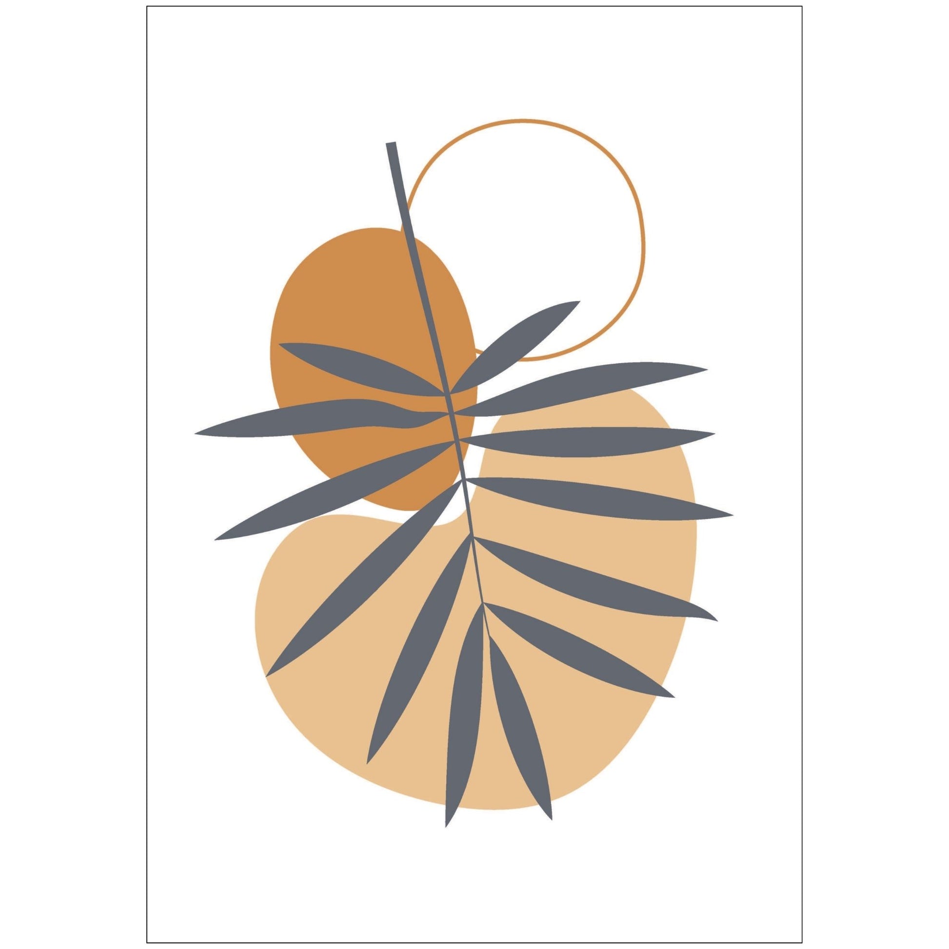 Dette kunstverket er inspirert av moderne minimalistisk design med innslag av naturlige former og fargetoner, perfekt for deg som ønsker å skape en varm og innbydende atmosfære. 