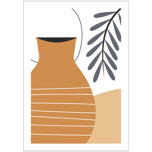 Dette kunstverket er inspirert av moderne minimalistisk design med innslag av naturlige former og fargetoner, perfekt for deg som ønsker å skape en varm og innbydende atmosfære. 