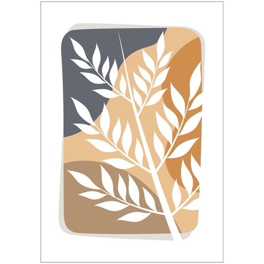 Dette kunstverket er inspirert av moderne minimalistisk design med innslag av naturlige former og fargetoner, perfekt for deg som ønsker å skape en varm og innbydende atmosfære. 