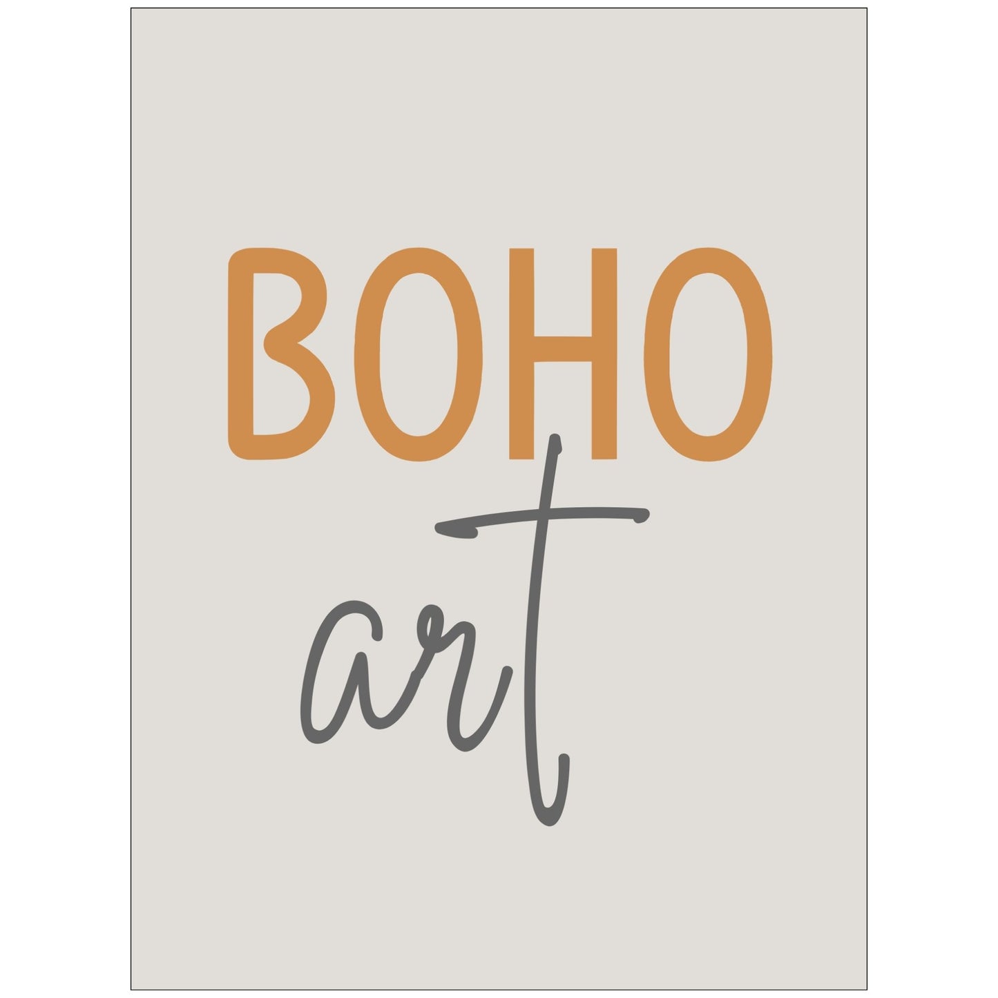 Boho Art tekstplakat - supplement til Boho Wall Art plakatserie. Lys bakgrunn.
