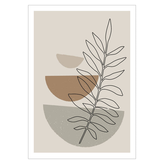 Brown Modern Art No2 - abstrakt motiv i brune nyanser som plakat og lerret. Plakaten har en hvit kant som gir dybde og fremhever motivet. 