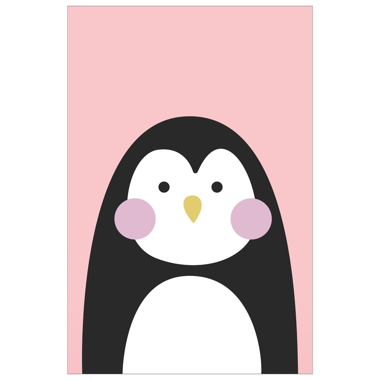 Cartoon Animal. Grafisk plakat for barnerommet. Pingvin på rosa bakgrunn. 