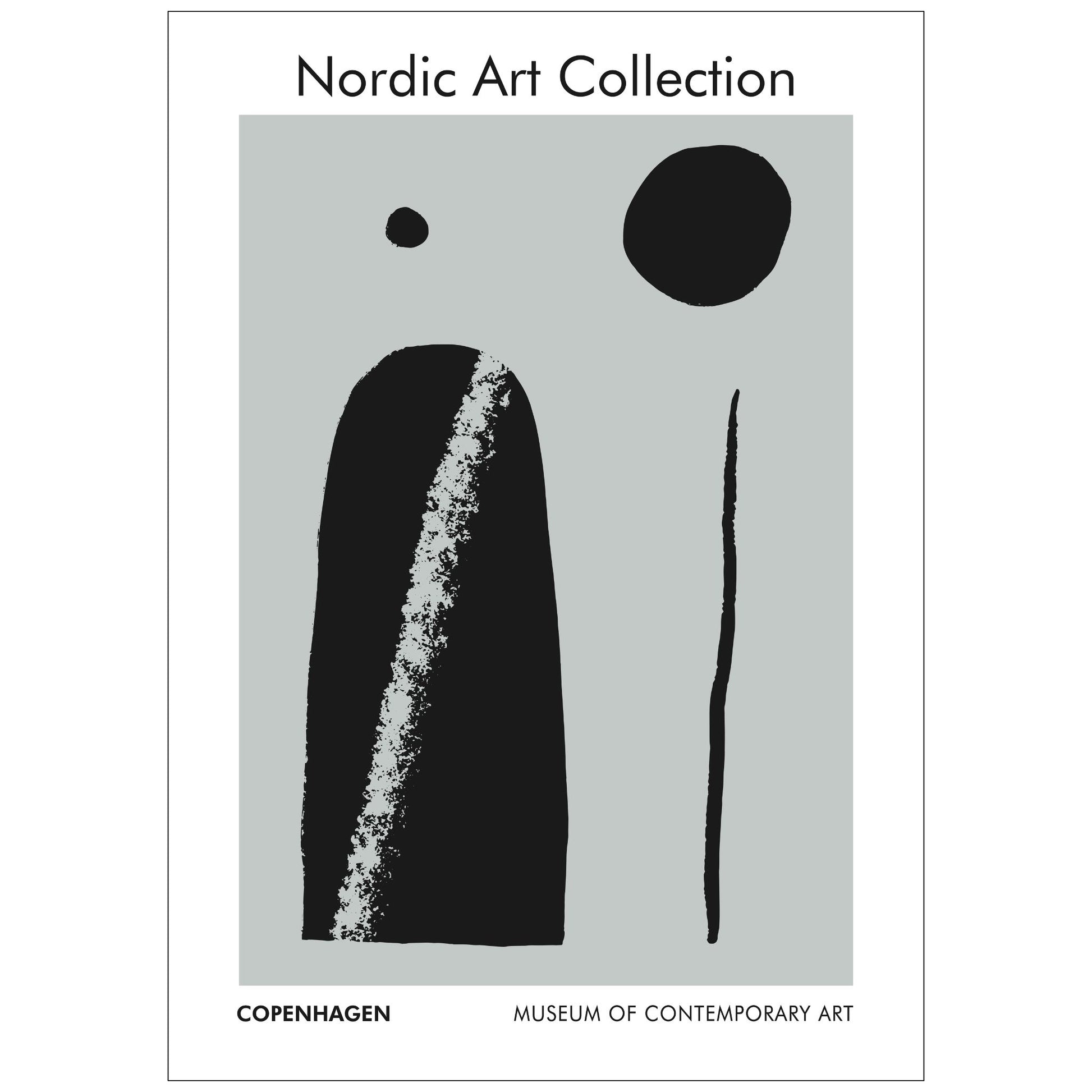 Denne grafiske plakaten i sort og grått - gir en subtil, og sterk visuell appell som vil komplementere en rekke innredningsstiler.