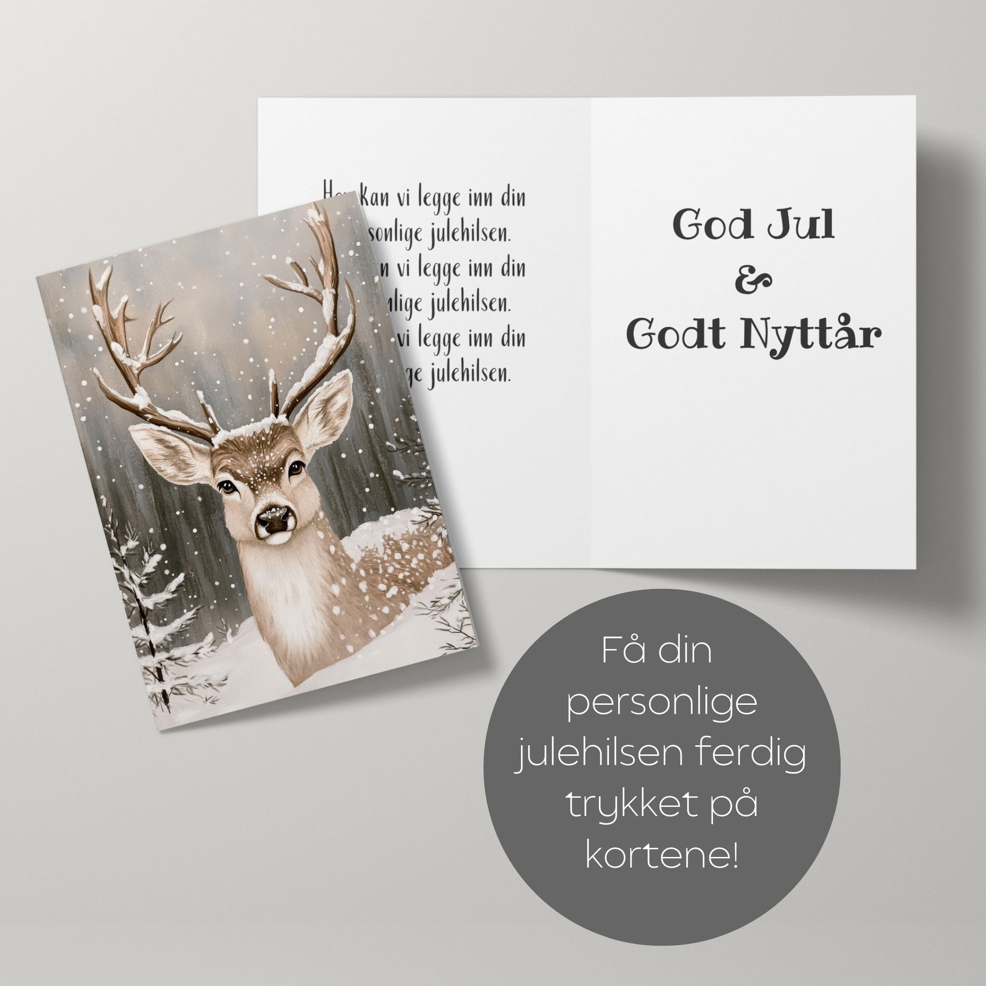 Cozy Winter Story – julekortkolleksjon fra dyreverden. Med din personlige hilsen.