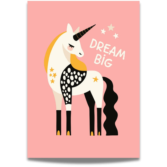 Dream big – denne magiske enhjørningen med glitrende detaljer og stjernedryss inspirerer til store drømmer og fri fantasi.