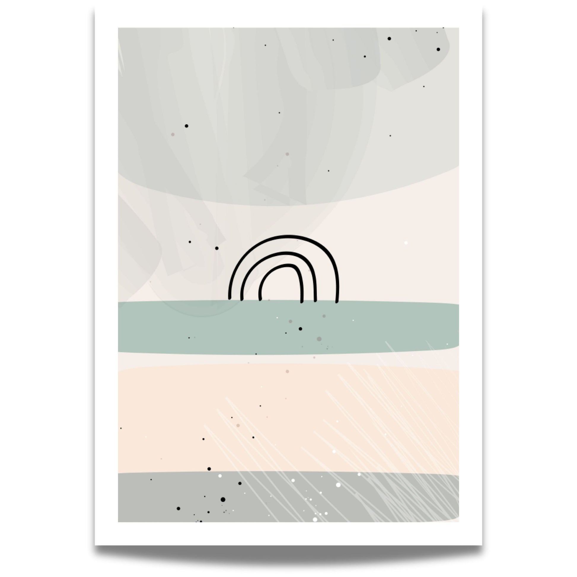  Dusty Green No2, en minimalistisk plakat med delikate, dempede fargetoner. 