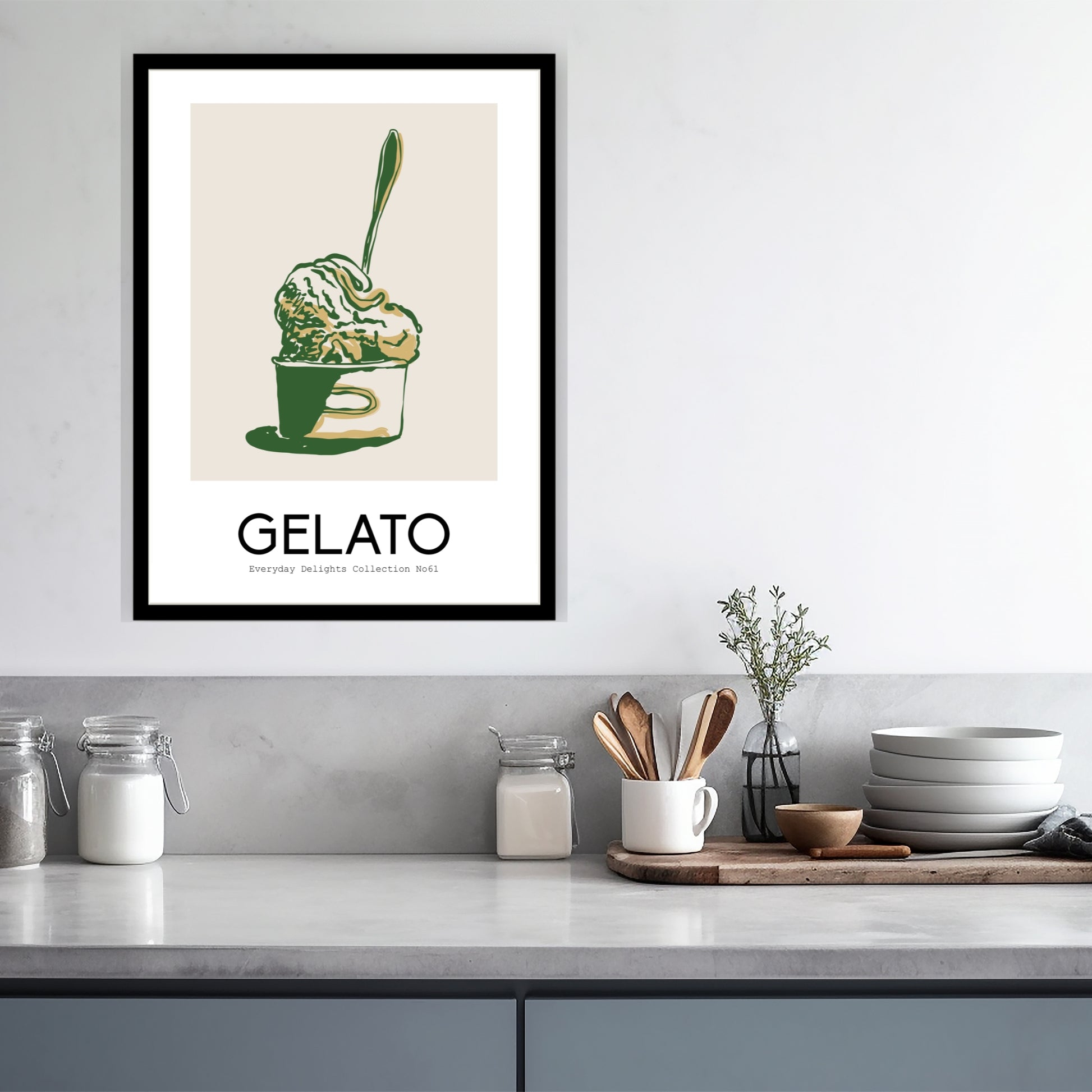 Everyday Delights - Fruit & Form – plakatsett med frukt, dessert og grafisk eleganse. Illustrasjon viser motiv No61.