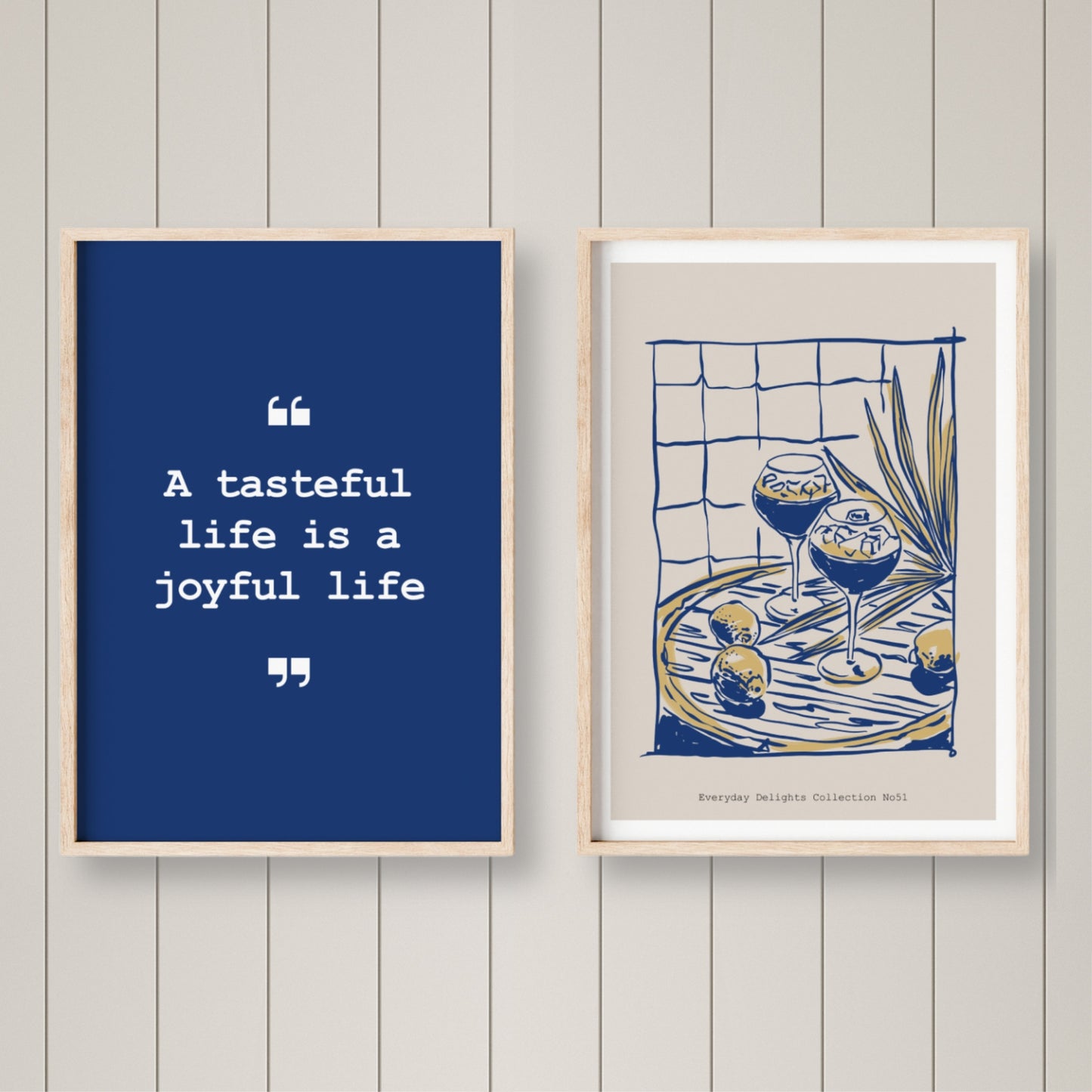 Everyday Delights No51 og Everyday Delights tekstplakat Blå
