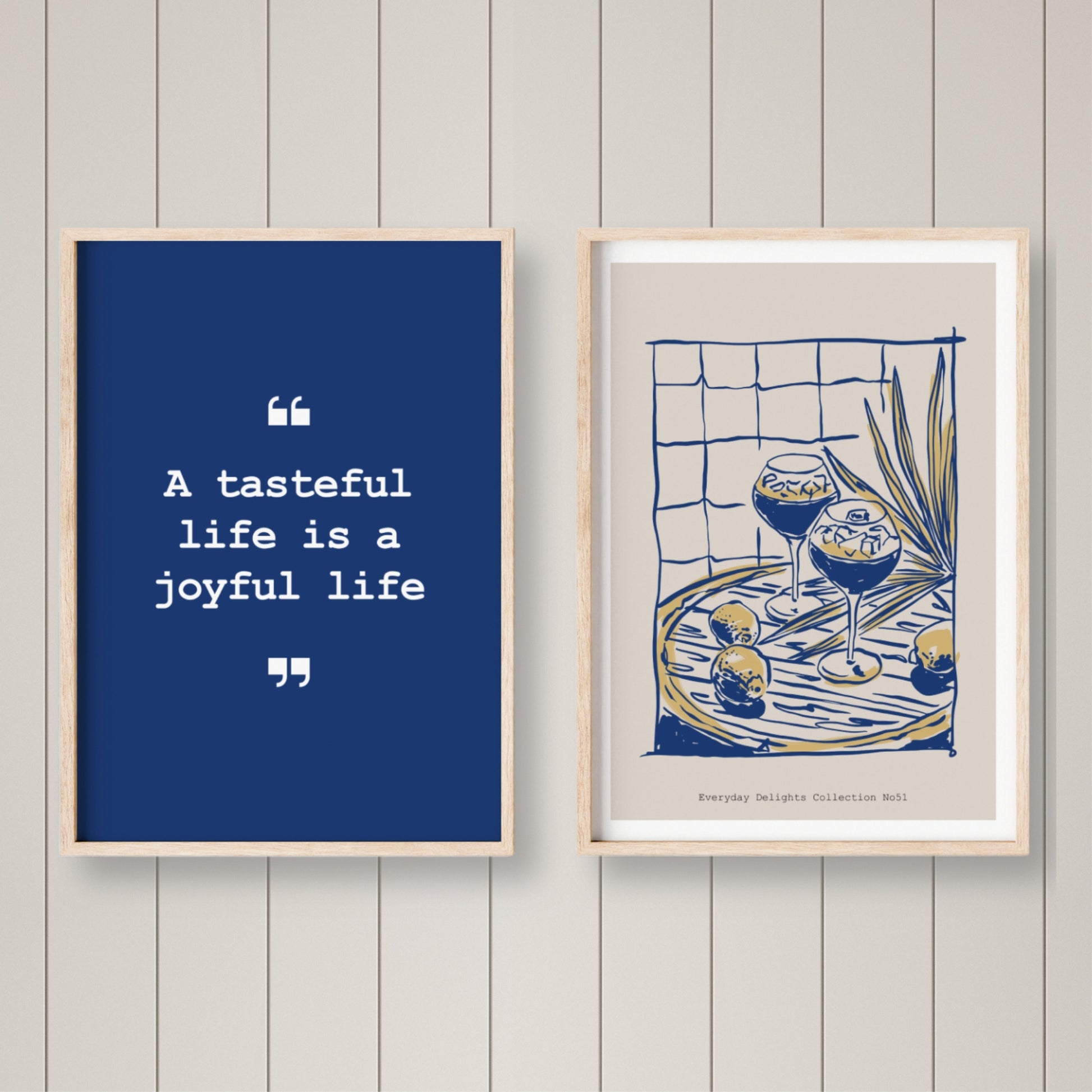 Everyday Delights No51 og Everyday Delights tekstplakat Blå